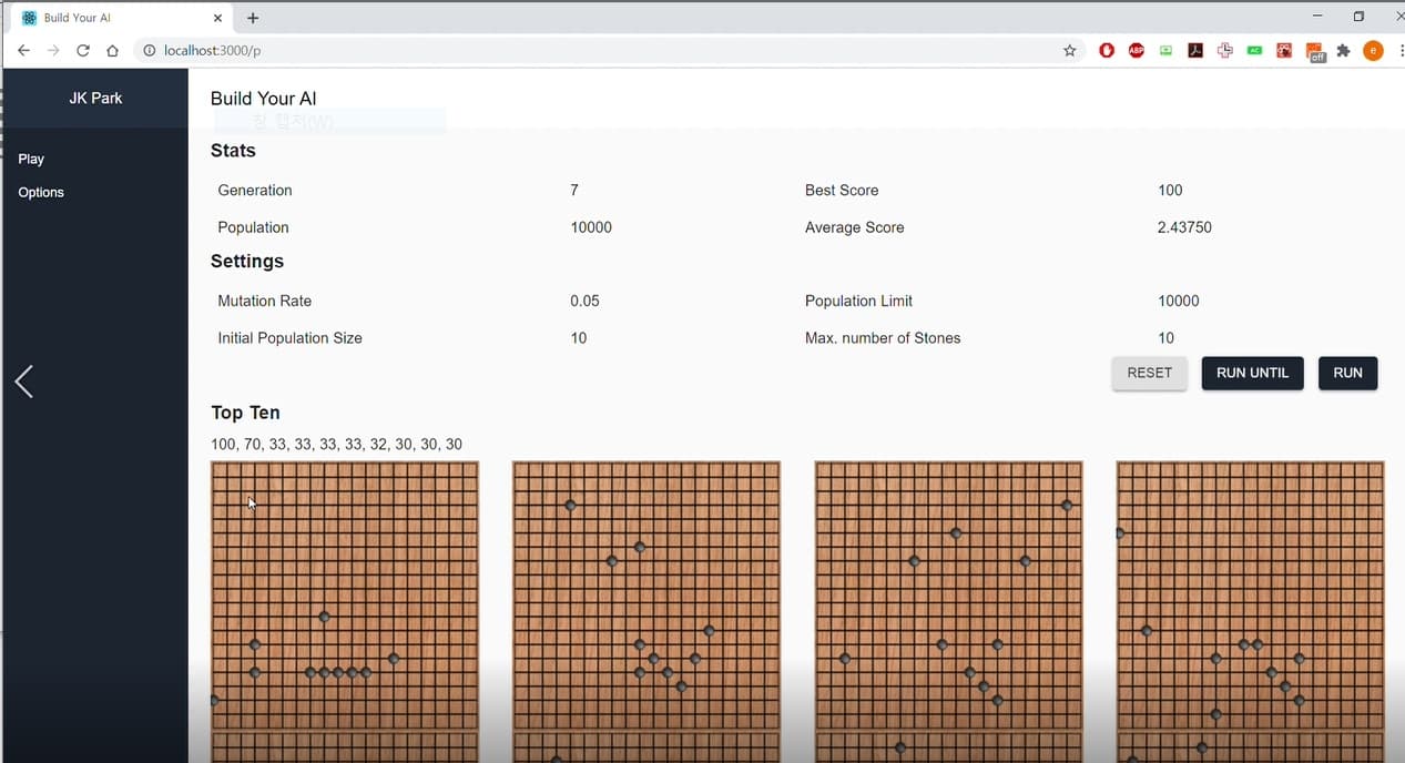 User Trained Omok AI by Genetic Algorithm